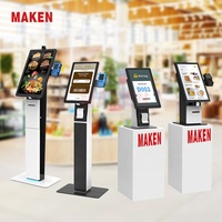 Kiosque d'auto-paiement de restaurant Kiosque de commande interactif en libre-service à écran tactile multipoint 21.5