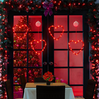 Lampe de fenêtre LED décorative avec ventouse, cœur rouge lumineux suspendu, idéale pour la Saint-Valentin, les mariages et la maison