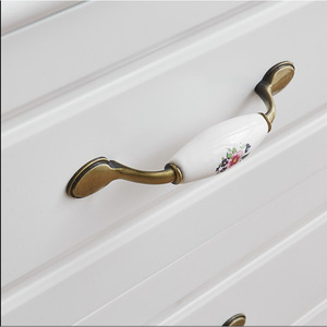 Seng Aloi Perunggu Antik Gagang Kabinet Keramik Kenop Laci Pegangan Pintu Lemari Mebel Eropa - Product Image 4