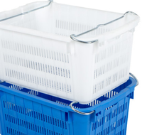 Paniers à provisions pliables empilables caisses de rangement pliables en plastique avec poignées
