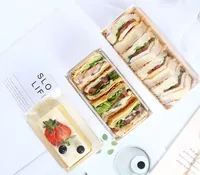 Boîte à sandwich longue à emporter, boîte d'emballage thermoscellable pour sandwich, boîte à sandwich pliable