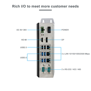 X6425 fanless DIN Rail คอมพิวเตอร์6USB 3LAN DIN Rai Mini PC กล่อง PC PC อุตสาหกรรม Mini PC PC PC PC PC ฝัง fanless อุตสาหกรรม DIN-Rail Box-PC - Product Image 6