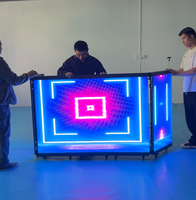 P3.91 Cabine DJ portable à six volets avec mur vidéo LED, table de DJ pliable, écran LED pour club de musique, festival, scène
