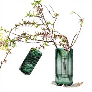 Vase de table rond en verre transparent au design moderne M932 CASTLE, centre de table de mariage, décoration d'intérieur, écologique et léger - Product Image 3