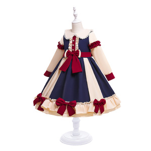 Robe de princesse japonaise Kawaii Lita Cosplay à manches longues et <span class=keywords><strong>jupe</strong></span> plissée avec nœud - Product Image 3