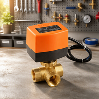 Vanne à boisseau sphérique en laiton Winvall 1/2'' 3/4'' 1'' électrique 3 voies pour le contrôle du débit d'eau PN20 avec actionneur motorisé WRA-6320