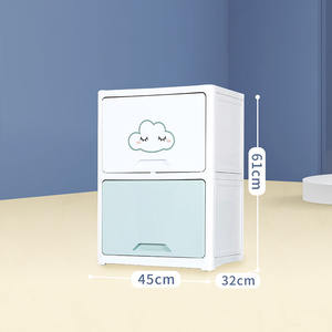 Armoire à double porte pour bébé, casier simple épaissi en plastique ménager, armoire de rangement à collectionner - Product Image 5