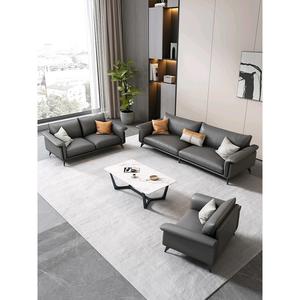 Sofá de Oficina de Cuero Genuino con Estructura de Madera de Palisandro, Diseño Minimalista, un Solo Asiento para Recepciones Empresariales; Ideal para Esperas de Clientes en Oficinas de Jefes - Product Image 4