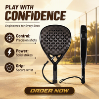 Raquette de padel en fibre de carbone personnalisée 18K avec filet en nylon