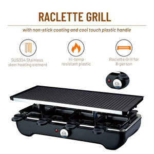 Gril de table à <span class=keywords><strong>raclette</strong></span> électrique CE CB Plaque de cuisson antiadhésive pour 8 personnes et <span class=keywords><strong>pierre</strong></span> de cuisson pour le ménage et l'hôtel - Product Image 5