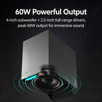 Système de haut-parleurs de jeu Edifier HECATE G1500 MAX 2.1, 60W de puissance de pointe, Bluetooth 5.3, RGB, DSP Audio, 3 modes sonores pour PC portable