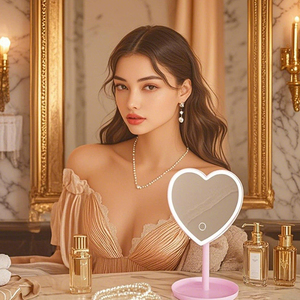 Girlish <span class=keywords><strong>butterfly</strong></span>-shaped led trang điểm mirror-heart & cat ears thiết kế cảm ứng thông minh ánh sáng máy tính để bàn cho phòng ngủ trang trí nội thất - Product Image 4