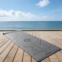 Tapis de yoga écologique en caoutchouc PU de 5mm d'épaisseur, antidérapant, pour exercices de gymnastique à domicile, équipement de Pilates, personnalisé et durable, avec impression de logo