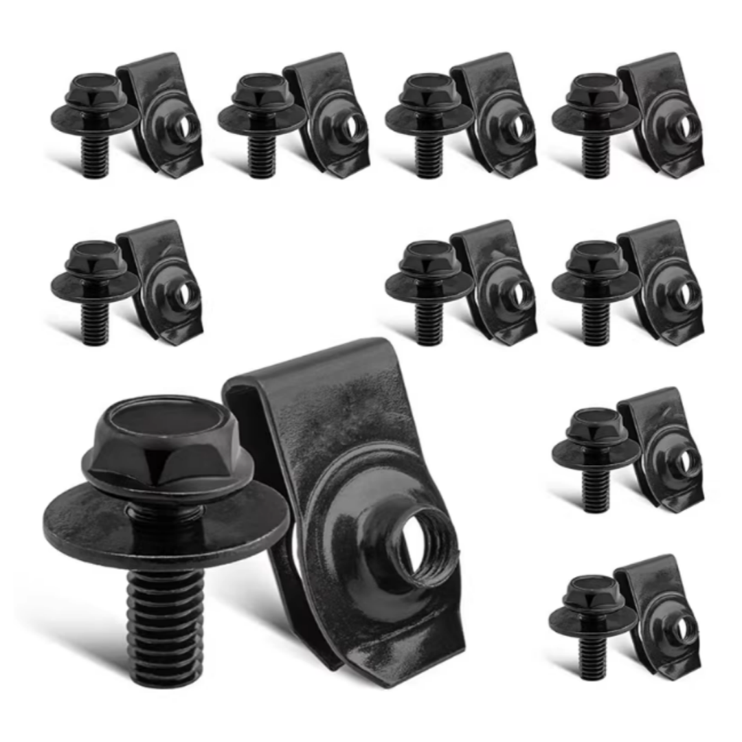 Kit 64 Piezas Tornillos Y Clips Para Coche - Reparación Carrocería, Incluye Grapas, Tuercas U, Metálicos Y Plásticos