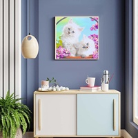 SONGWOOART Peinture Diamant 5D DIY, Décoration Murale, Motif Chat Imprimé, Strass, Thème Animal, Art Diamant