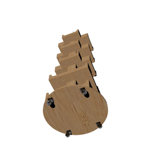 ホイール付きウッドブックマガジンパンフレットディスプレイスタンド - Product Image 2