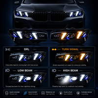 Ensemble de phares LED BK pour BMW Série 3 2023-2025, style Fang, double couleur, DRL, clignotant séquentiel, projecteur, Plug and Play