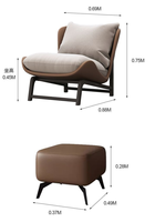 Canapé inclinable de salon de salon nordique de luxe moderne pour la maison chaise paresseuse simple avec repose-pieds se détendre assis