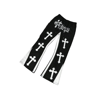 Pantalon de jogging personnalisé pour homme, taille mi-haute, en molleton de coton épais, avec bande latérale, séchage rapide, respirant, vente en gros - Product Image 1