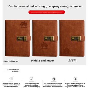 Carnet de codes vintage avec serrure, bloc-notes épaissi A5, journal créatif pour étudiant, papeterie cadeau - Product Image 4