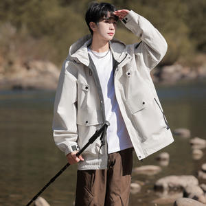 ANSZKTN 2025 nouveau décontracté col montant vestes à capuche pour garçons <span class=keywords><strong>Junior</strong></span> lycée personnes âgées jeunesse printemps automne <span class=keywords><strong>veste</strong></span> - Product Image 1