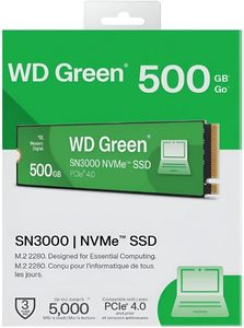 WD 500GB/1TB/2TB için Yeşil SN3000 NVMe Dahili SSD Gen4 PCIe M.2 2280 5.000 MB/s WDS500G4G0E - Product Image 4