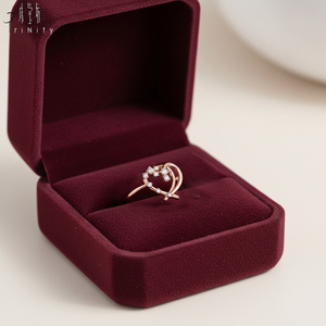 High Quality Wholesale Hand <b>Crafted</b> Trendy 18K Solid Rose Gold Fancy Heart Design <b>Ring</b> Natural Diamond Stackable <b>Ring</b> Jewelry - Product Image 4