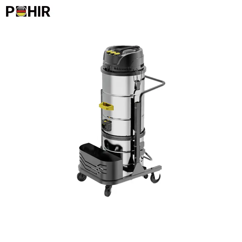 POHIR-160L công suất cao nhiệm vụ nặng nề động cơ kép thép không gỉ công nghiệp ướt khô máy hút bụi để làm sạch bụi bẩn thô