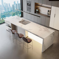 1600x3200mm Batu Sinter Motif Marmer Putih untuk Dinding Dapur, Porselen, Batu Buatan Mewah, Batu Sinter