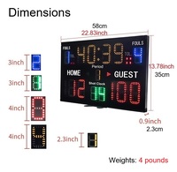 Papan Skor Elektronik Bola Basket YIZHI Clear Visibility, Papan Skor Digital LED dengan Jam Tembakan dan Penyangga Tripod