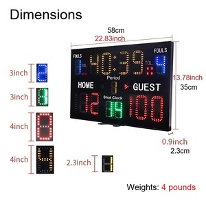 YIZHI <span class=keywords><strong>Tabellone</strong></span> Segnapunti Elettronico per Campo da Basket con Visibilità Chiara, Contatore Punti Digitale a LED con Timer e Supporto a Treppiede - Product Image 2