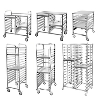 Troli Rak Loyang Pendingin Roti Anti Karat Stainless Steel Multi Layer untuk Dapur Komersial Haoxin