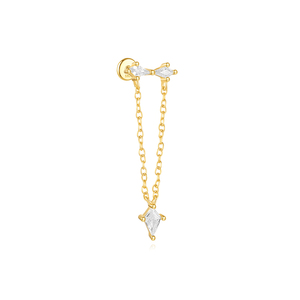 Pendientes de tuerca con borla de circonita y diseño de lazo para uso diario - Product Image 5