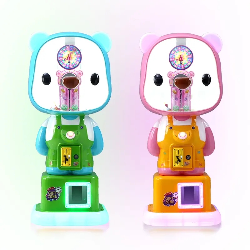 एब्स सामग्री प्यारा भालू कैंडी वेंडिंग मशीन वाणिज्यिक खेल उपहार मशीन बच्चों को सस्ते सिक्का संचालित वेंडिंग मशीन