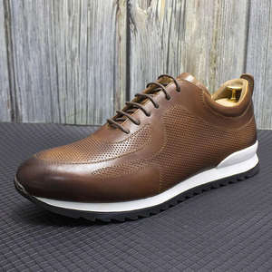 Zapatos de Oficina de Cuero Genuino para Hombre - Calzado Cómodo, Transpirable, con Cordones, Informal, para Correr y Caminar - Product Image 4