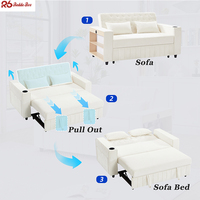 Nuevo Sofá de Estilo Moderno con Respaldo Ajustable, Sofá Cama de 2 Plazas con Espacio de Almacenamiento, Muebles para Sala de Estar