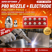 P80 Plasmaschneiddüse aus Kupfer, Plasmabrenner-Verbrauchsmaterial für SG-55 AG-60 WSD-60 CUT-50 CUT-60 Plasmaschneidmaschinen