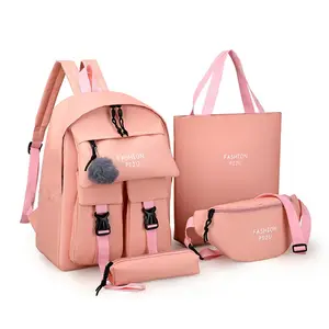 High Quality Travel Bag Student Backpack Set 4 In 1 School Bags Girl Backpacks