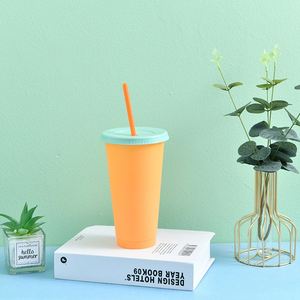 Nouvelle gourde créative d'été en plastique PP à changement de couleur avec paille - Product Image 5