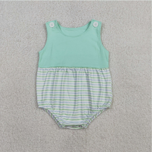 ชุดเสื้อผ้าเด็กชายหญิงลายทางสีฟ้าพร้อมกระเป๋าเสื้อคลุมตัวสั้น - Product Image 5