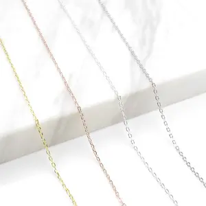 sterling silver box yellow rose white gold plated rolo chains water wave ripple necklace jewelry making singapore necklaces