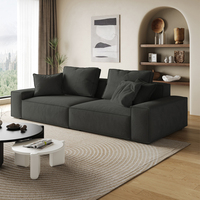 Canapé lounge italien léger de luxe en peluche pour salon simple et moderne style crème Petit canapé plat et droit à rangées