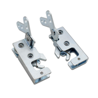 Loquet à levier réglable en fer galvanisé pour porte rotative de boîte à outils, avec plaque plate en métal et fermoir de serrage