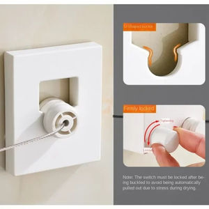 Corde à linge rétractable en acier inoxydable pour séchage de vêtements, gain de place, pour la vente en gros - Product Image 3