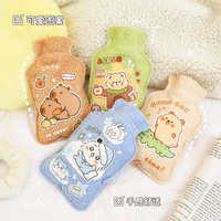 Capybara mignon hiver en peluche dessin animé sac à eau chaude Portable chauffe-mains et sac à main chaud étudiants pour trésor emballé dans un sac OPP