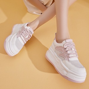 Chaussures décontractées polyvalentes pour femmes, à semelle épaisse, respirantes en maille, plateforme rehaussante, style rétro tendance - Product Image 4