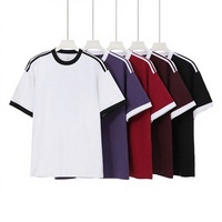 Nouvelle veste bomber streetwear printemps-été en coton glacé épais 240g, col contrastant, manches courtes, motif cœur