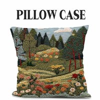Housse de coussin décorative en peluche douce avec imprimé chat style broderie artistique pour salon, décoration de maison champêtre
