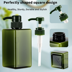 450ml Square Shape White PET <b>Mist</b> Plastic Spray <b>Bottle</b> with Pump Sprayer - Product Image 2