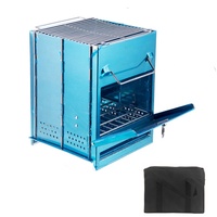 Réchaud de camping portable en acier inoxydable, barbecue extérieur pliable au charbon de bois pour pique-nique - Facile à assembler et à nettoyer, non revêtu, différentes tailles